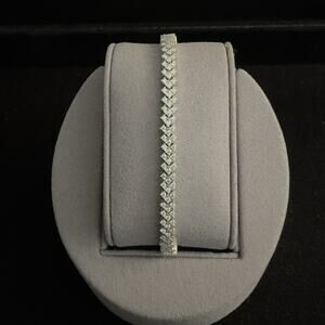 5mm 8in Genuine Moissanite Chevron Tennis Bracelet 2.9CTW~Retails$ 960.00